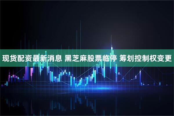 现货配资最新消息 黑芝麻股票临停 筹划控制权变更